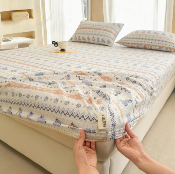 A类双层纱布单件床笠200*220cm